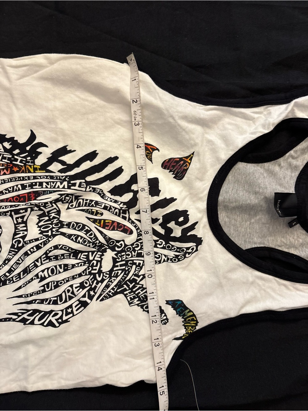 Hurley White Zebra Graphic Tank with Black Trim - Picture 4 of 7